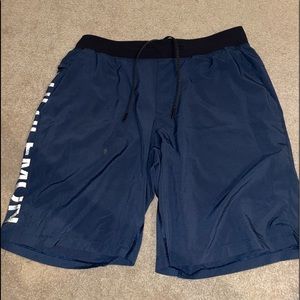 Lulu Lemon shorts Size L 9” Inseam Navy Blue Linerless